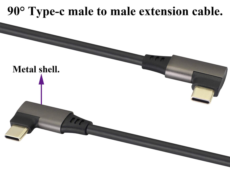  [AUSTRALIA] - AAOTOKK 90 Degree USB 3.1 Type C Cable Right & Left Angled 3.1 USB Type C Male 4K@60Hz Gen 2 Extension Cable Supports Charging,Data,Audio,Video Cable for Laptop & Tablet & Mobile Phone.(0.3M/1Ft) 0.3M/1Pack