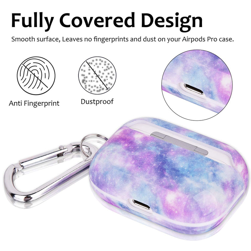  [AUSTRALIA] - AirPods Pro 2nd Generation/1st Generation Case (2022/2019)-KOREDA Cute Marble Design Airpods Pro 2 Case Shockproof Protective Hard Cover for Girls Women Men with Keychain for Airpods Pro 2nd/1st Gen Blue Space
