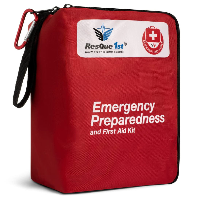  [AUSTRALIA] - Emergency First Aid Kit All-purpose - Compact First Aid Kit for Home, Travel, Adventure, Camping, Car, Office, Sports, Backpacking, Hiking, Hurricanes - Waterproof Pouches, 180 Pieces, by ResQue1st 180 Piece Set
