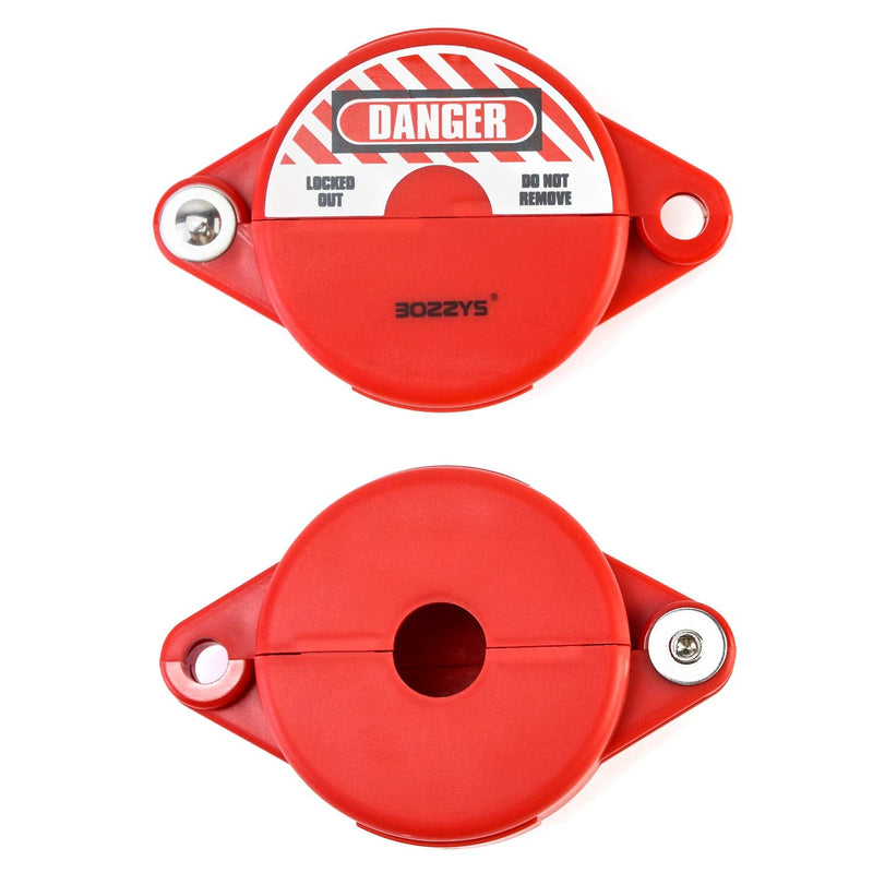  [AUSTRALIA] - QWORK Valve Lockout, Safety Padlock Gate Valve Lock Device for Professional and Industrial Use, Red, 2 Pieces