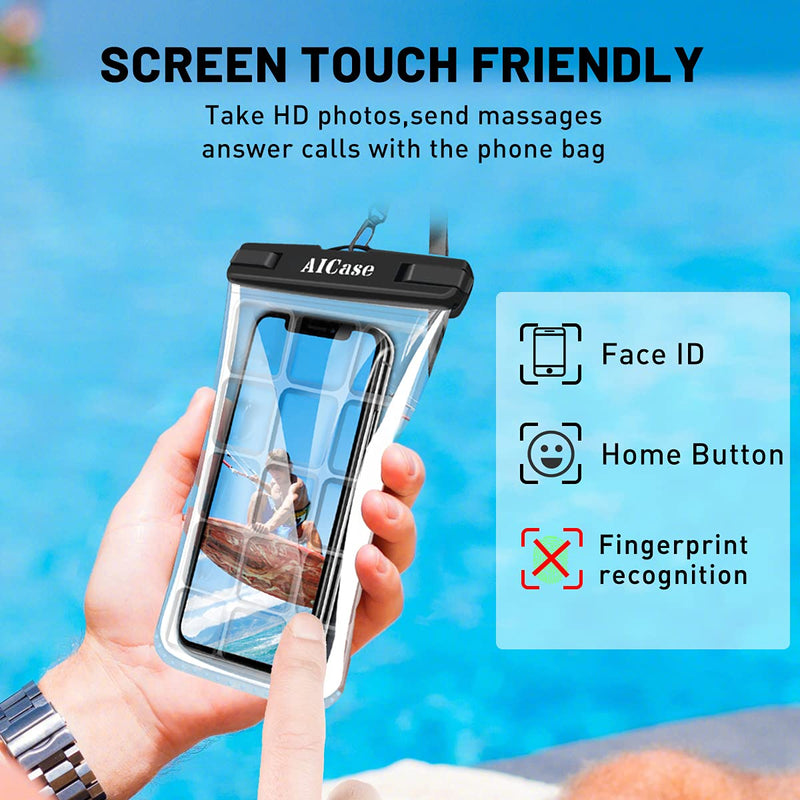  [AUSTRALIA] - AICase Universal Waterproof Phone Case, Underwater Pouch Holder with Lanyard for iPhone 11 12 Pro Max Xr/Samsung Galaxy S21 S20 S10/Note 20 10 5G/LG Stylo 6, Pixel 4a 4XL 5 3/Moto G Power 2021 G7