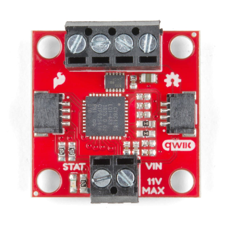  [AUSTRALIA] - SparkFun Qwiic Motor Driver I2C Plug and Play Breakout No Soldering required to control small DC Motors 1.2A Steady state drive per channel 1.5A Peak 2 channels 127 levels of drive strength 3.3V Logic