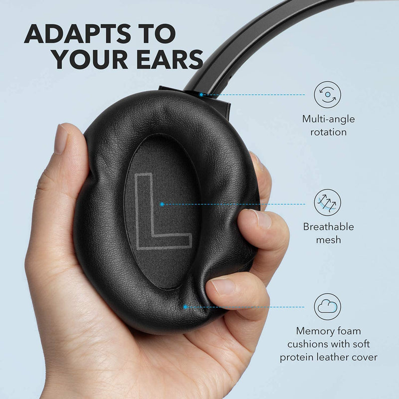 Anker Soundcore Life Q20 Hybrid Active Noise Cancelling Headphones, Wireless Over Ear Bluetooth Headphones, 40H Playtime, Hi-Res Audio, Deep Bass, Memory Foam Ear Cups, for Travel, Home Office Black - LeoForward Australia