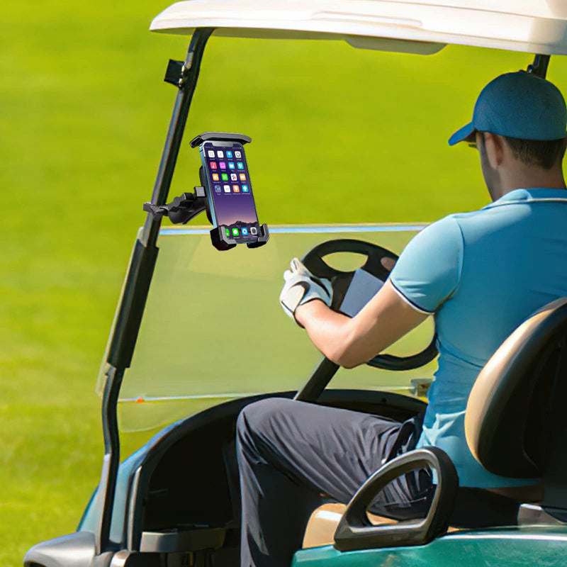  [AUSTRALIA] - Roykaw Golf Cart Phone Mount Holder for iPhone/Galaxy/Google Pixel/Motorola & GPS SkyCaddie SX400, SX500 - Fit for EZGO, Club Car, Yamaha, ICON, Advanced EV, Upgrade Quick Release & One-Touch Lock