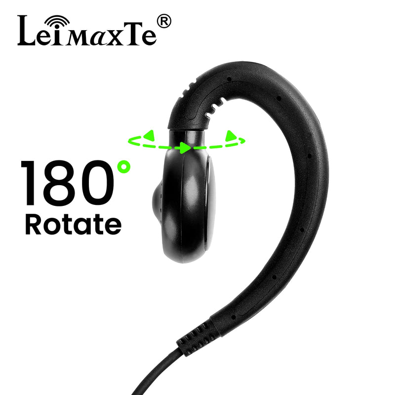  [AUSTRALIA] - LEIMAXTE Walkie Talkie Headset Compatible with Baofeng, Kenwood Two Way Radio with Mic PTT Surveillance Earpiece, C-Ring C Ring
