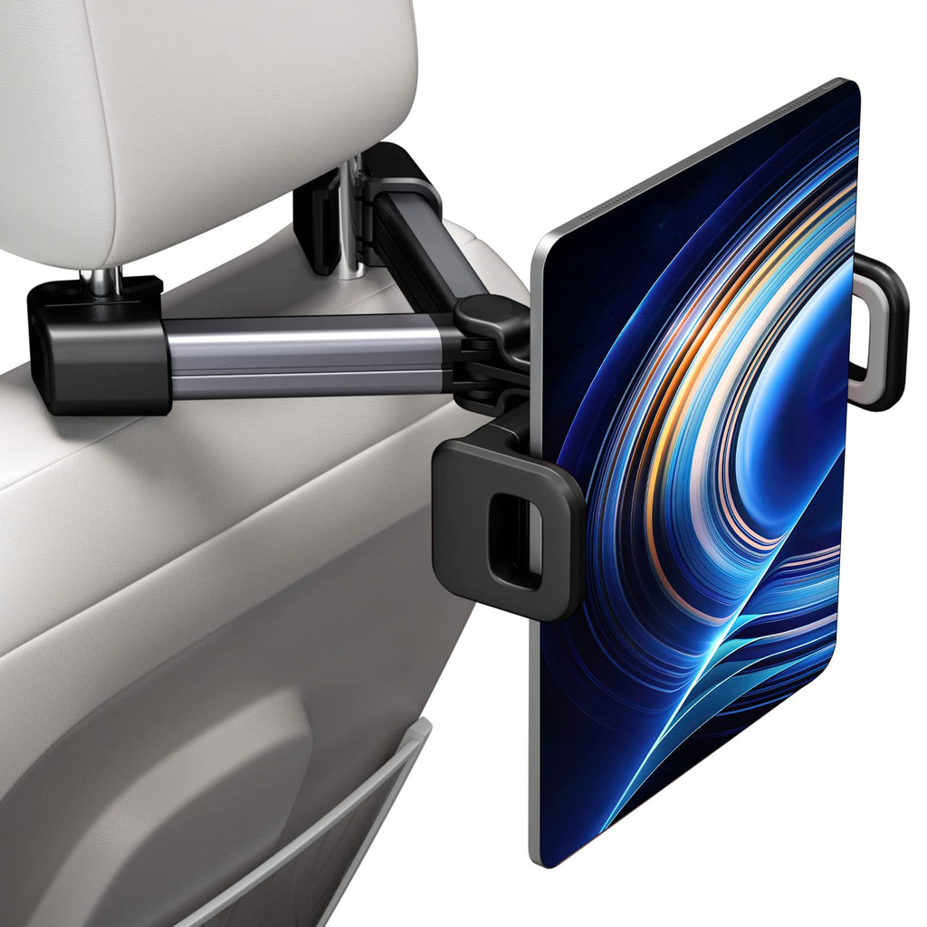  [AUSTRALIA] - Tablet Holder for Car Headrest, Adjustable Positions and 360° Rotation Ipad Holder for Car Backseat, Ipad Car Mount for Kids, Ipad Car Holder Back Seat Fit All 5.4-12.9" Tablets and Cell Phones