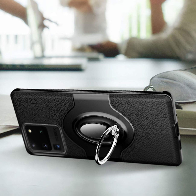  [AUSTRALIA] - eSamcore Galaxy S20 Ultra Case - Phone Ring Holder Cases + Dashboard Magnetic Car Phone Mount Kickstand Grip for Samsung Galaxy S20 Ultra 5G 6.9” [Black] Black