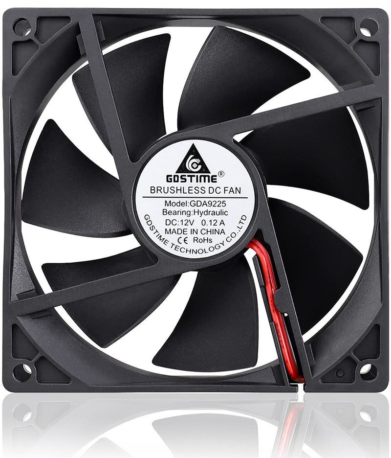  [AUSTRALIA] - GDSTIME 92mm x 92mm x 25mm 90mm 3.6 Inches 12v Brushless Dc Cooling Fan 2 Pin Sleeve Bearing