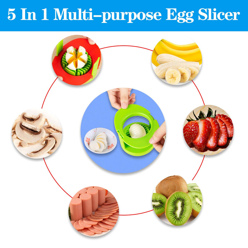  [AUSTRALIA] - Egg Slicer for Hard Boiled Eggs, 5 in 1 Egg Slicer with Sturdy Stainless Steel Cutting Wire Multifunctional Egg Cutter Fruit Dicer Slicing Kitchen Tools Great for Deviled Egg, Salads and Sandwiches