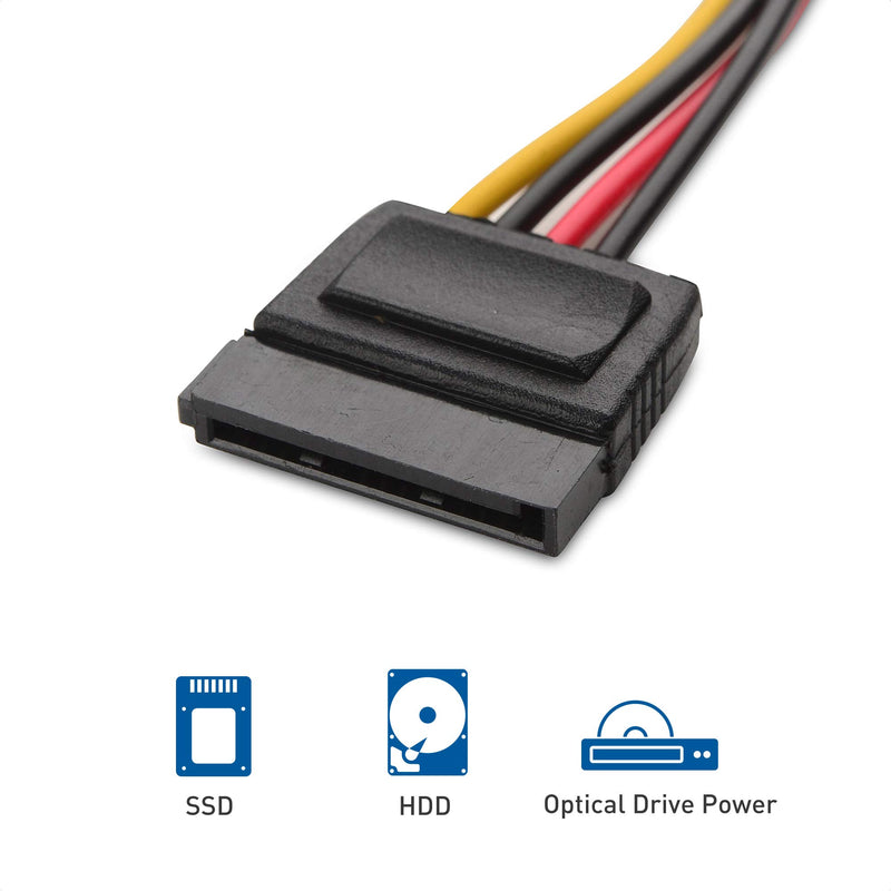 Cable Matters 3-Pack 4 Pin Molex to SATA Power Cable (SATA to Molex) - 6 Inches - LeoForward Australia