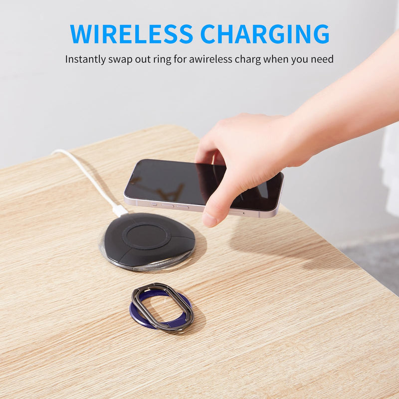  [AUSTRALIA] - Rimyam Magnetic Phone Ring Holder Stand for MagSafe Finger Grip Adjustable Phone Ring Kickstand Mag Safe Accessories for iPhone 14/13/12 Series Removable for Wireless Charging MAG Purple