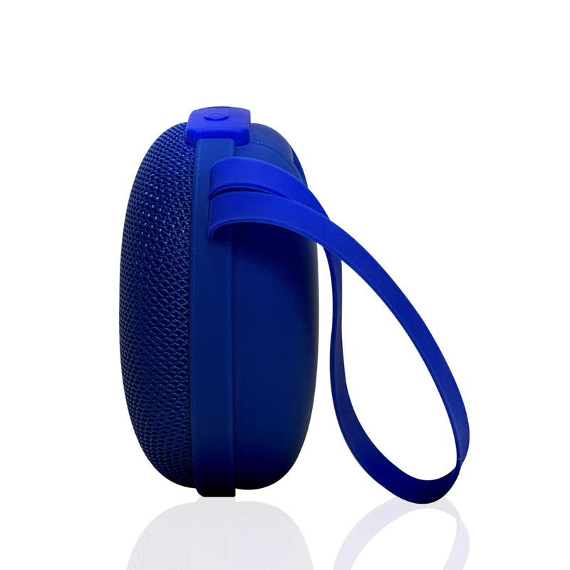 Portable Speaker, Wireless, Built in Strap, Wrap Around Hand, Rubberized Design, Excursion Pro Round Wireless- Blue - LeoForward Australia