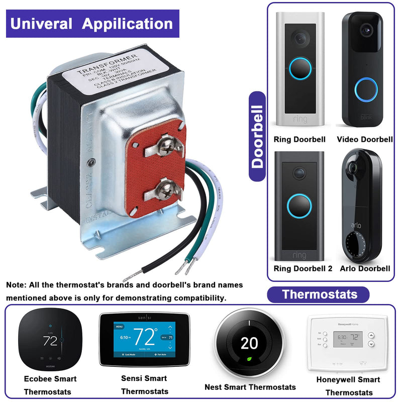  [AUSTRALIA] - Doorbell Transformer 16V 30VA AC Power Supply Thermostat Power Adapter Hardwired Door Chime Transformer 16V30VA