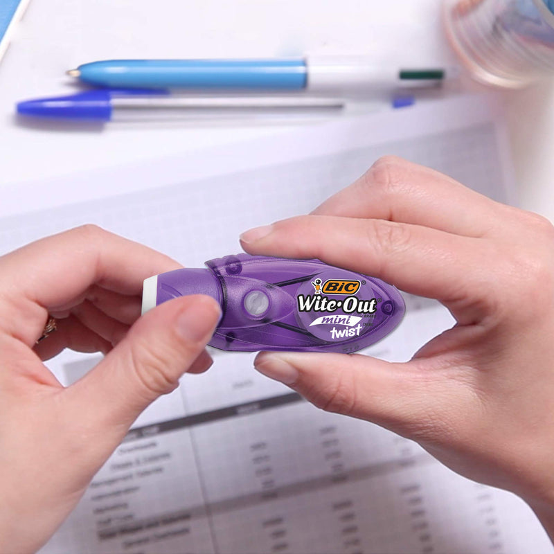  [AUSTRALIA] - BIC Wite-Out Brand Mini Twist Correction Tape, White, 2-Count, Compact and Convenient Design for Easy Storage