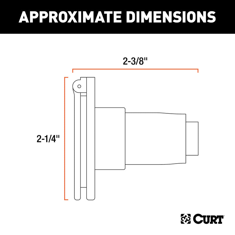  [AUSTRALIA] - CURT 58090 Vehicle-Side 6-Way Round Trailer Wiring Harness Socket, 6-Pin Trailer Wiring