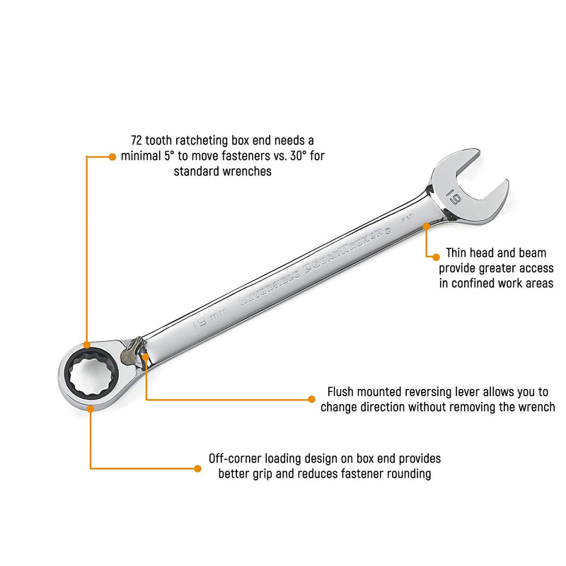  [AUSTRALIA] - GEARWRENCH 11mm 12 Point Reversible Ratcheting Combination Wrench - 9611N