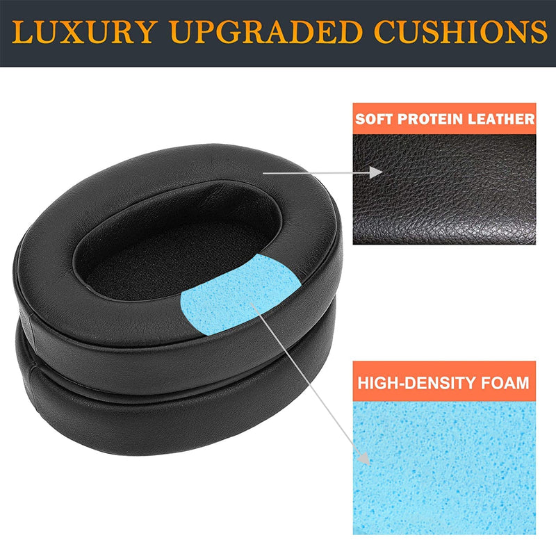  [AUSTRALIA] - SOULWIT Ear Pads Cushions for Sony WH-XB900N/WH-CH710N(WHCH710N WHCH710 CH710)/WH-CH720N(WHCH720 CH720)/WH-RF400(WHRF400)/MDR-RF895RK Headphones, Earpads with Soft Protein Leather, Added Thickness Black