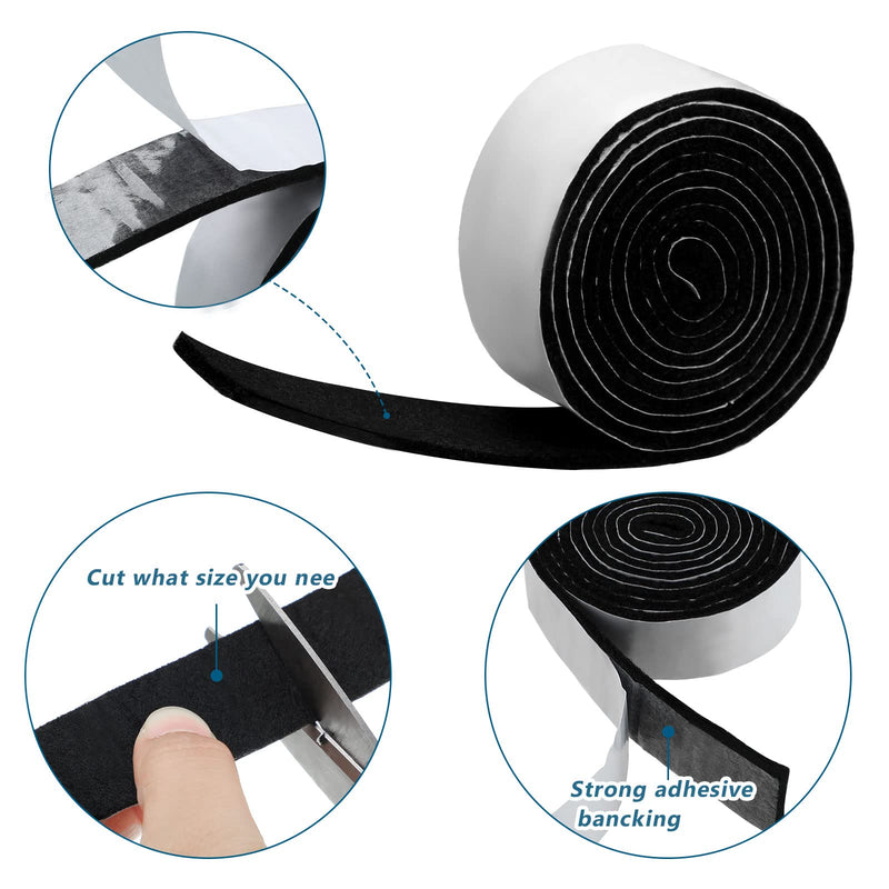  [AUSTRALIA] - 2 Packs Heavy Duty Felt Strip Roll with Adhesive Backing Self Adhesive Felt Tape Polyester Felt Strip Rolls Self Stick for Protecting Furniture Hard Surfaces (120 x 1 x 0.12 Inch,Black) Black 120 x 1 x 0.12 Inch