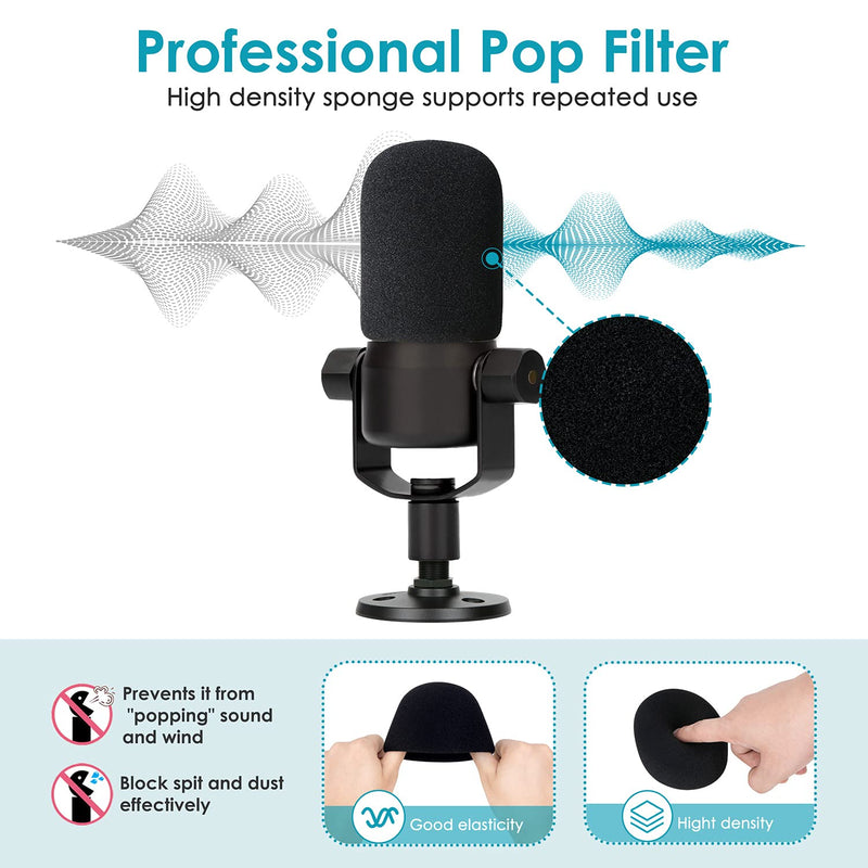  [AUSTRALIA] - YOUSHARES Rode Podmic Stand with Pop Filter - Microphone Boom Arm with Foam Windscreen Improve Recording Quality