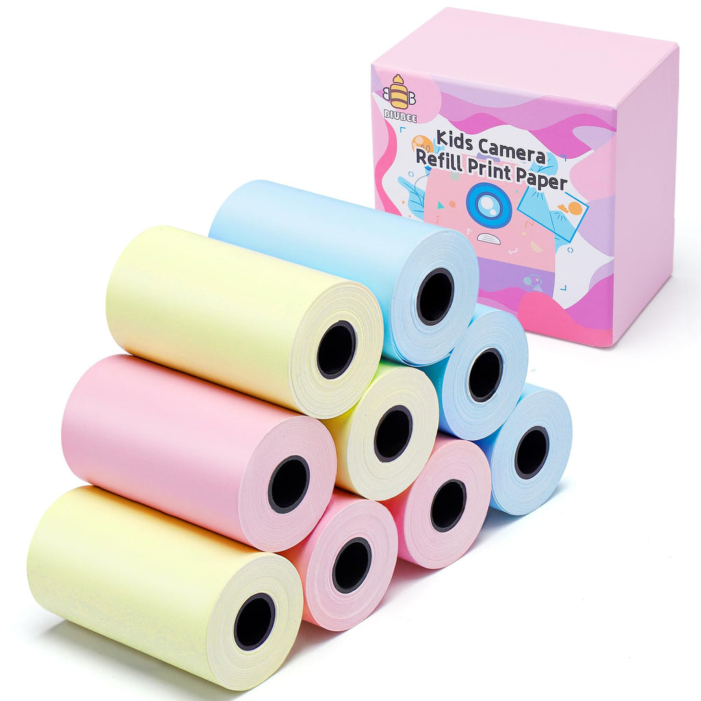  [AUSTRALIA] - 9 Rolls Kids Instant Camera Refill Print Paper- Photo Printer Thermal Paper Rolls Instant Print Camera Refill Paper for Kid's Instant Camera Favors Supplies, Blue, Pink, Yellow Colorful(pink, yellow, blue)