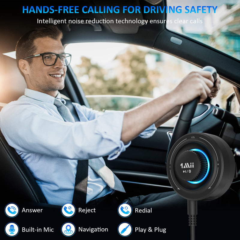  [AUSTRALIA] - 1Mii Aux Bluetooth 5.3 Adapter for Car, Bluetooth Car Adapter w/3 Ports USB Car Charger, Bluetooth Wireless Audio Receiver Kit for Car/Home Stereo, Hands-Free Call/Plug and Play/Noise Cancelling