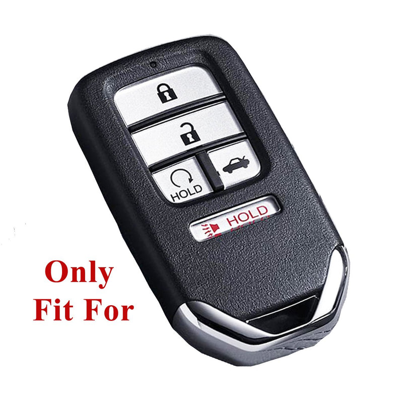 Alegender Qty(2) Black Silicone Smart Key Fob Cover Case Skin Protector Bag for 2015 2016 2017 2018 2019 2020 Honda Civic Accord Pilot CR-V CRV 5 Buttons Key Remote A2C81642600 2Pcs Black - LeoForward Australia