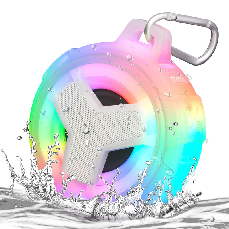  [AUSTRALIA] - EBODA Bluetooth Shower Speaker, Portable Bluetooth Speakers, IP67 Waterproof Wireless Speaker with LED Light, 2000mAh, True Wireless Stereo, for Men and Women, Unique Music Gifts Crystal
