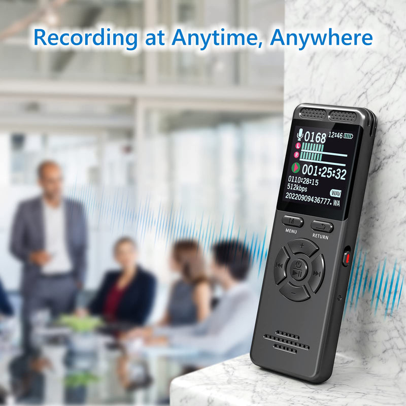  [AUSTRALIA] - 64GB Voice Recorder with Playback, Metal Case Audio Recorder, USB C Voice Activated Recorder with Password Protection and Settable Bitrate, for Lectures, Meeting, Class and More -by Koutonnly