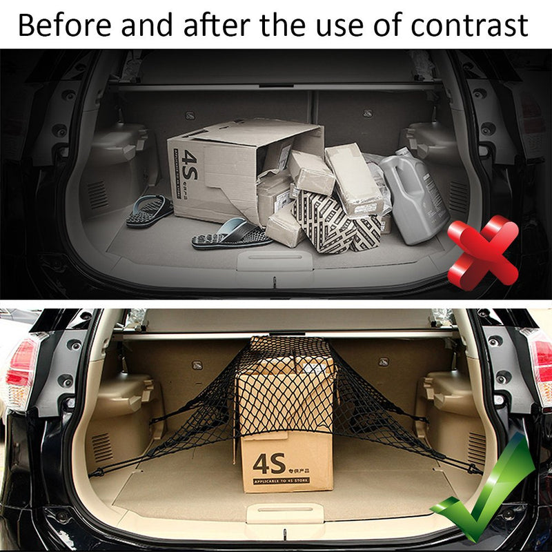  [AUSTRALIA] - MICTUNING Upgraded 41 x 30 Inch Cargo Net Auto Trunk Rear Cargo Organizer Elastic Mesh Net Holder - Universal Fit for SUV Truck Mini Vans