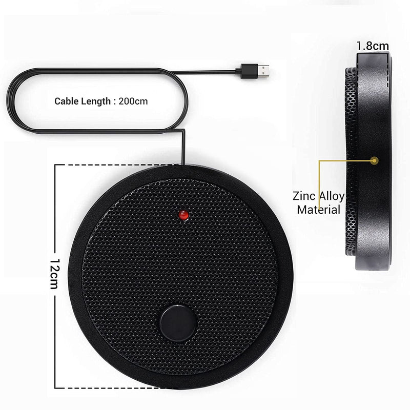 [AUSTRALIA] - USB Conference Microphone, Microphone for Computer Omnidirectional Stereo,PC Microphone for Computer/Desktop/Laptop/Tablet,ConferenceMeetingGamingVoIP Calls,Skype
