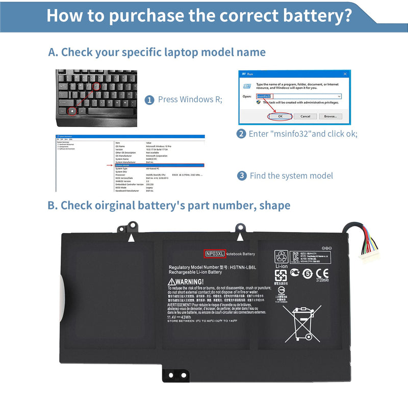  [AUSTRALIA] - NP03XL 761230-005 Battery for HP Envy X360 15-U010DX 15-U011DX 15-U110DX 15T-U100 15-U111DX 15-U483CL 15-U493CL 15-U437CL Pavilion X360 13-A010DX 13-A012DX 13-A013CL 13-A110DX 13-a113cl 13-a013cl