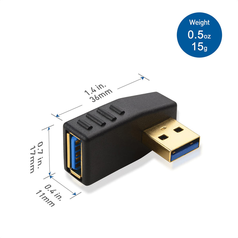 Cable Matters Combo-Pack 90 Degree Left and Right Angle USB Adapter Gender Changer - LeoForward Australia