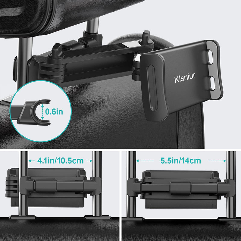  [AUSTRALIA] - Car Headrest Mount/Tablet Holder Car Backseat Seat Mount/Tablet Headrest Holder Universal 360° Rotating Adjustable for All 6"-10.5" Tablet iPad iPad Air iPad Mini,Samsung Galaxy black