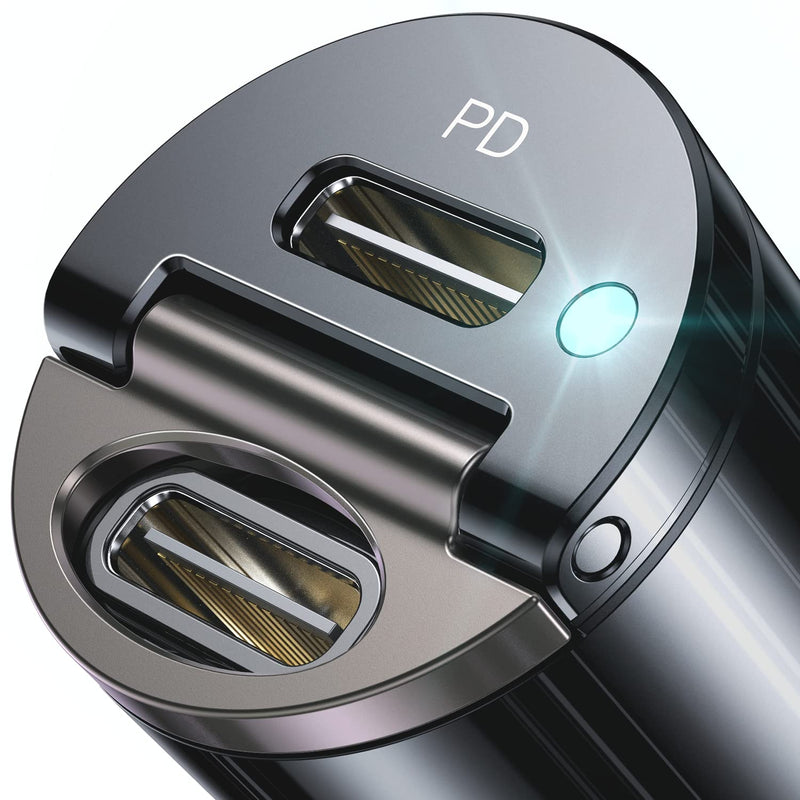  [AUSTRALIA] - USB C Car Charger Adapter, AINOPE 72W USB C Car Faster Charger with Mini and All-Metal Body, PD 36W & QC 36W Type C Car Charger Compatible with Magsafe Car Mount, iPhone 14/13/12, iPad Pro, PPS 25W Black