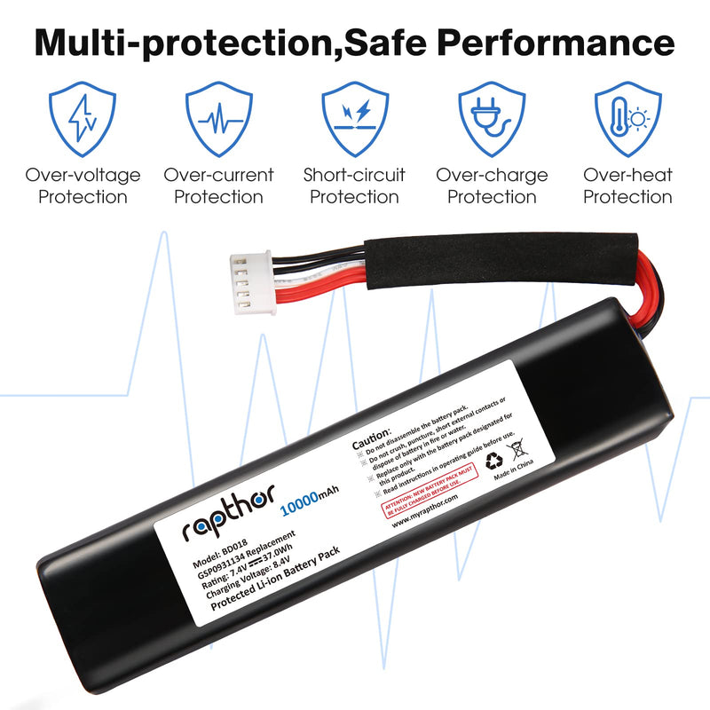  [AUSTRALIA] - Rapthor 10000mAh Replacement Battery for JBL Xtreme Bluetooth Speaker fits JBL GSP0931134 High Capacity Li-Polymer Replacement Battery with DIY Tools