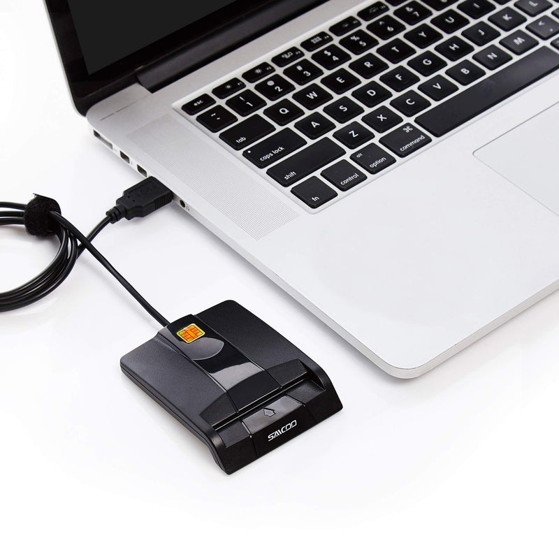 saicoo DOD Military USB Common Access CAC Smart Card Reader, Compatible with Mac Os, Win (Horizontal Version) CAC Card reader V1 - LeoForward Australia