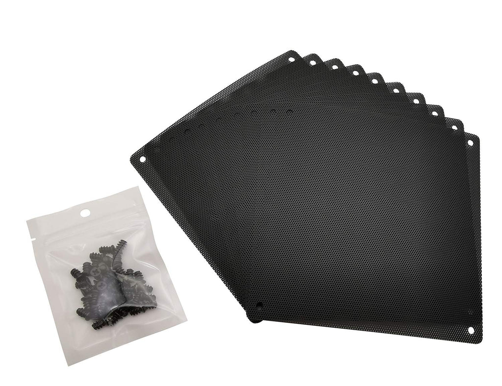  [AUSTRALIA] - 120mm PC Computer Case Fan Dust Filter Screen Dustproof Case Cover with Screws, Ultra Fine PVC Mesh, Black Color - 10 Pack 120mm