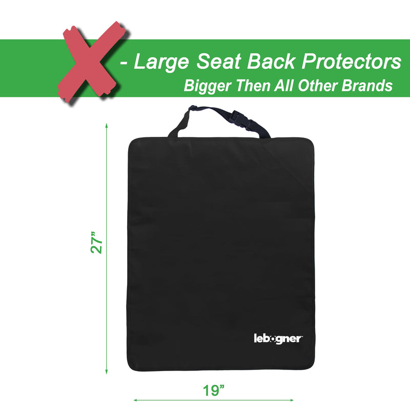  [AUSTRALIA] - Car Seat Back Protectors by Lebogner - Luxury Kick Mat Seat Covers for The Back of Your Front Seats 2 Pack, X-Large Auto Back Seat Protector Covers, Perfect Backseat Child Kick Guard Seat Saver