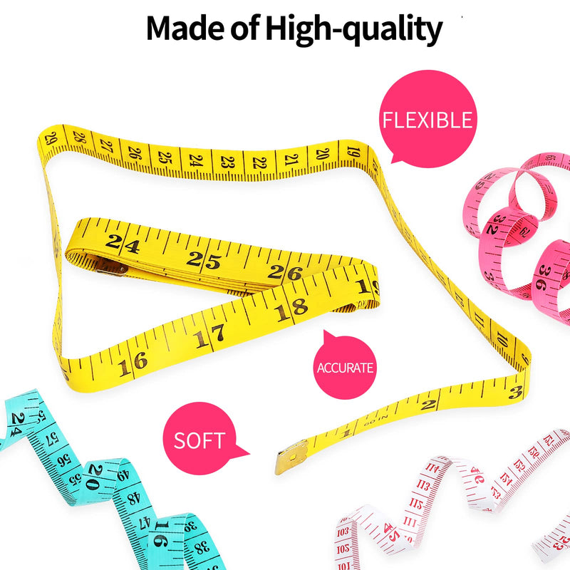  [AUSTRALIA] - Tape Measures 24 Pack Measuring Tape Bulk for Body Sewing Tailor Cloth Craft Supplies Knitting Projects Measurement Double Scale 150cm/60inch - 6 Colors