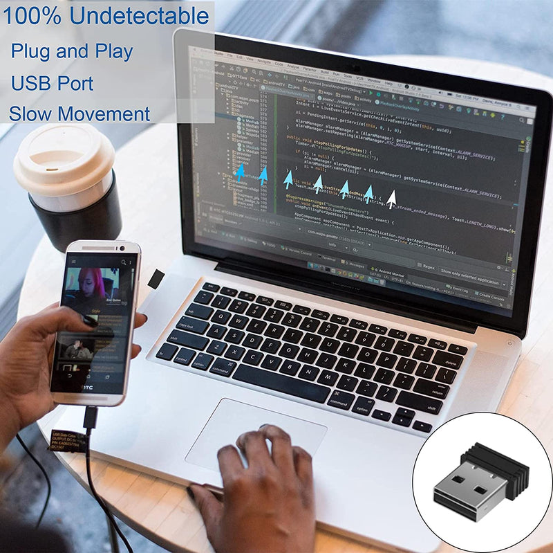  [AUSTRALIA] - Mouse Jiggler Mouse Mover Wiggler Undetectable Shaker USB Port for Computer Laptop, Keeps PC Awake, Simulate Mouse Movement to Prevent Computer Laptop Entering Sleep, No Software Plug-and-Play
