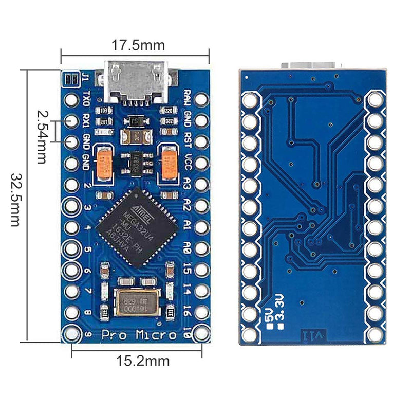  [AUSTRALIA] - OSOYOO Pro Micro ATmega32U4 5V/16MHz Module Board with 2 Row pin Header Replace with ATmega328 Pro Mini for Arduino Pro Micro board for Arduino