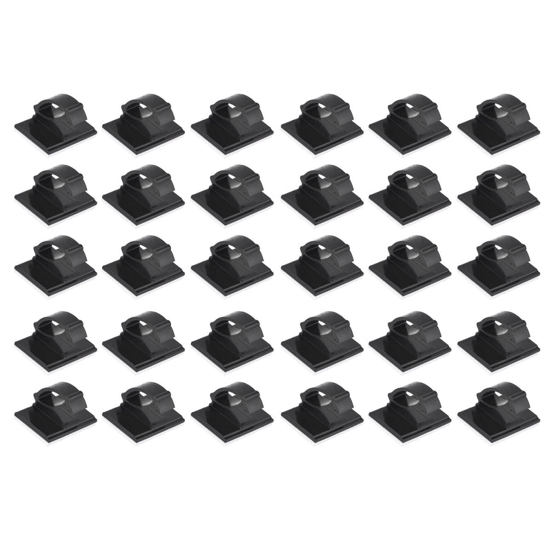  [AUSTRALIA] - Micro Traders 30pcs Self-Adhesive Cable Clips Ties Plastic Rectangle Cable Holder