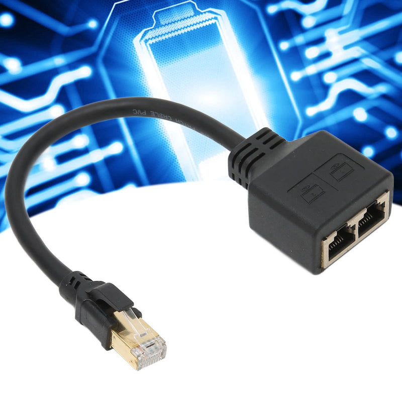  [AUSTRALIA] - Ethernet Adapter Cable RJ45 Ethernet Adapter Cable Extension 1 to 2 Port Excellent connection transmission splitter adapter for home office broadband connection