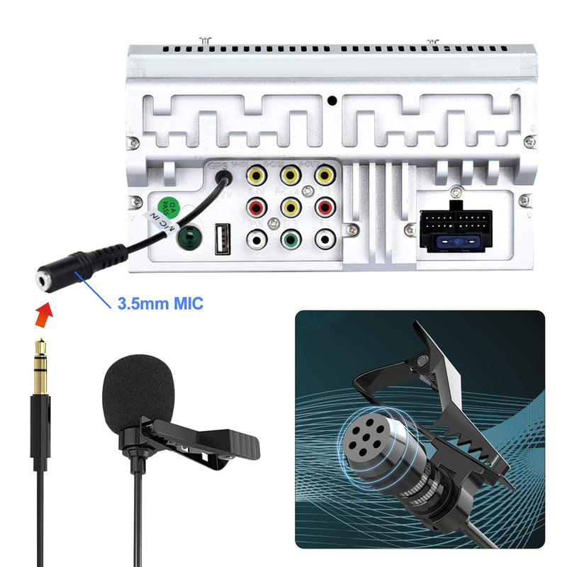  [AUSTRALIA] - Car Microphone 3.5mm Jack Assembly Wearable Car Mic Compatible with Universal Car Stereo Car Radio Standard Head Unit for Car Vehicle Microphone Replacement External Bluetooth Hands Free Enabled Audio