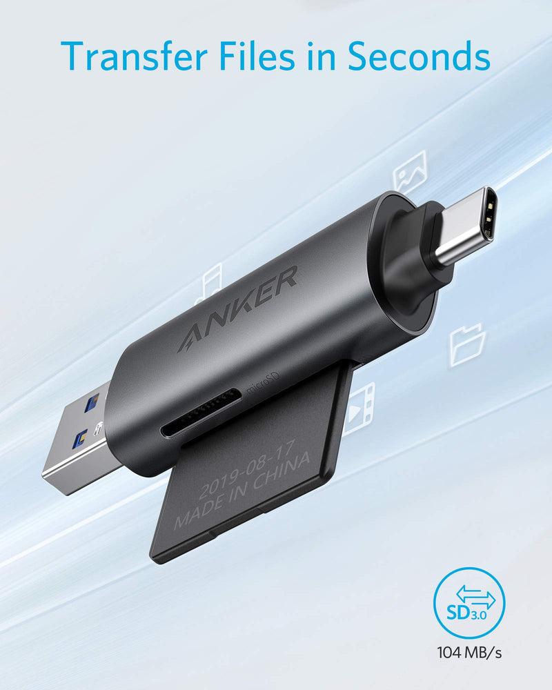 Anker USB-C and USB 3.0 SD Card Reader, PowerExpand+ 2-in-1 Memory Card Reader with Dual Connectors, for SDXC, SDHC, SD, MMC, RS-MMC, Micro SDXC, Micro SD, Micro SDHC Card, and UHS-I Cards - LeoForward Australia