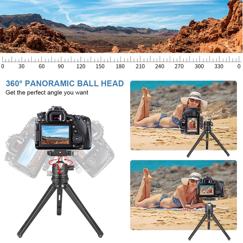  [AUSTRALIA] - Mini Tripod Stand, CAVIX LS-02 Camera Tabletop with 360 Degree Ball Head 1/4” Quick Release Plate for DSLR Camera