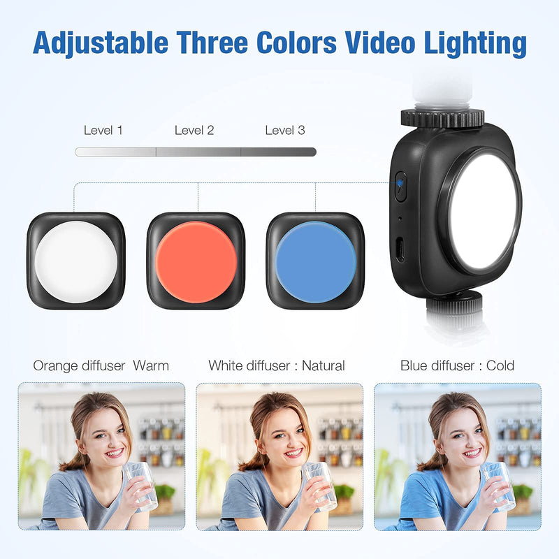 [AUSTRALIA] - Vlogging Kit for iPhone, OMBAR Video Recording Equipment for Beginners with 360° Adjust Phone Holder, LED Light, Microphone, Bluetooth Remote - YouTube Vlog Kit for iPhone, Android, Samsung, Huawei