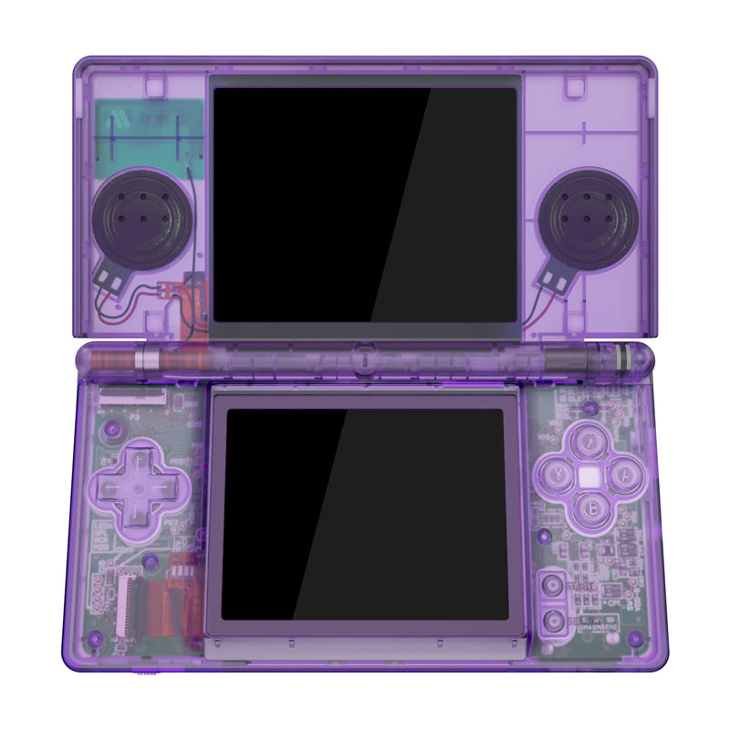  [AUSTRALIA] - eXtremeRate Clear Atomic Purple Replacement Full Housing Shell for Nintendo DS Lite, Custom Handheld Console Case Cover with Buttons, Screen Lens for Nintendo DS Lite NDSL - Console NOT Included