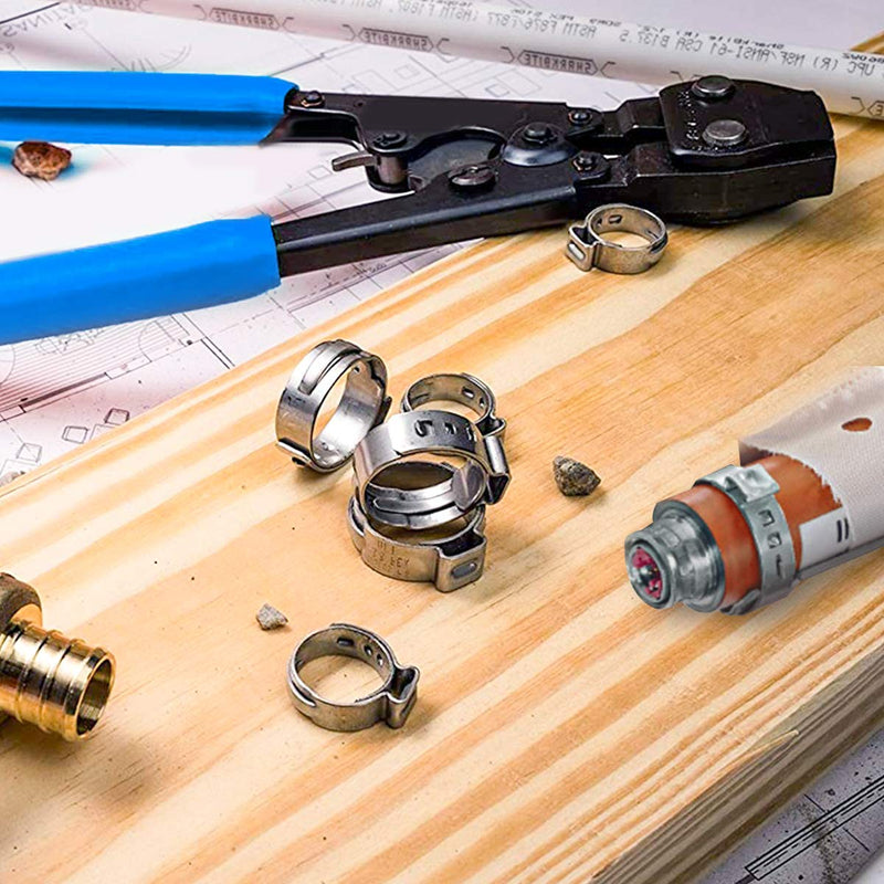  [AUSTRALIA] - CVS 50 PCS 3/4 Inch PEX Cinch Clamp Rings, Stainless Steel Pex Fittings Crimp Rings Pinch Clamps for PEX Tubing Pipe Fitting Connections (3/4 Inch)