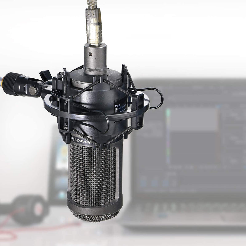  [AUSTRALIA] - AT2020 Shock Mount with Microphone Foam - Microphone Mounts with foam Reduces Vibration Noise and Shockmount Improve Recording Quality for Audio Technica AT2020 AT2020USB+ AT2035 ATR2500 Condenser Mic